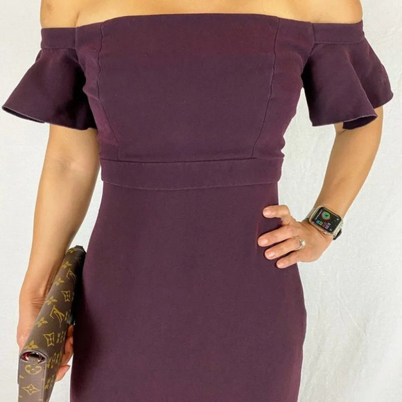 Rachel Zoe Purple Cabernet Devon Midi Dress $525 - Picture 3 of 12